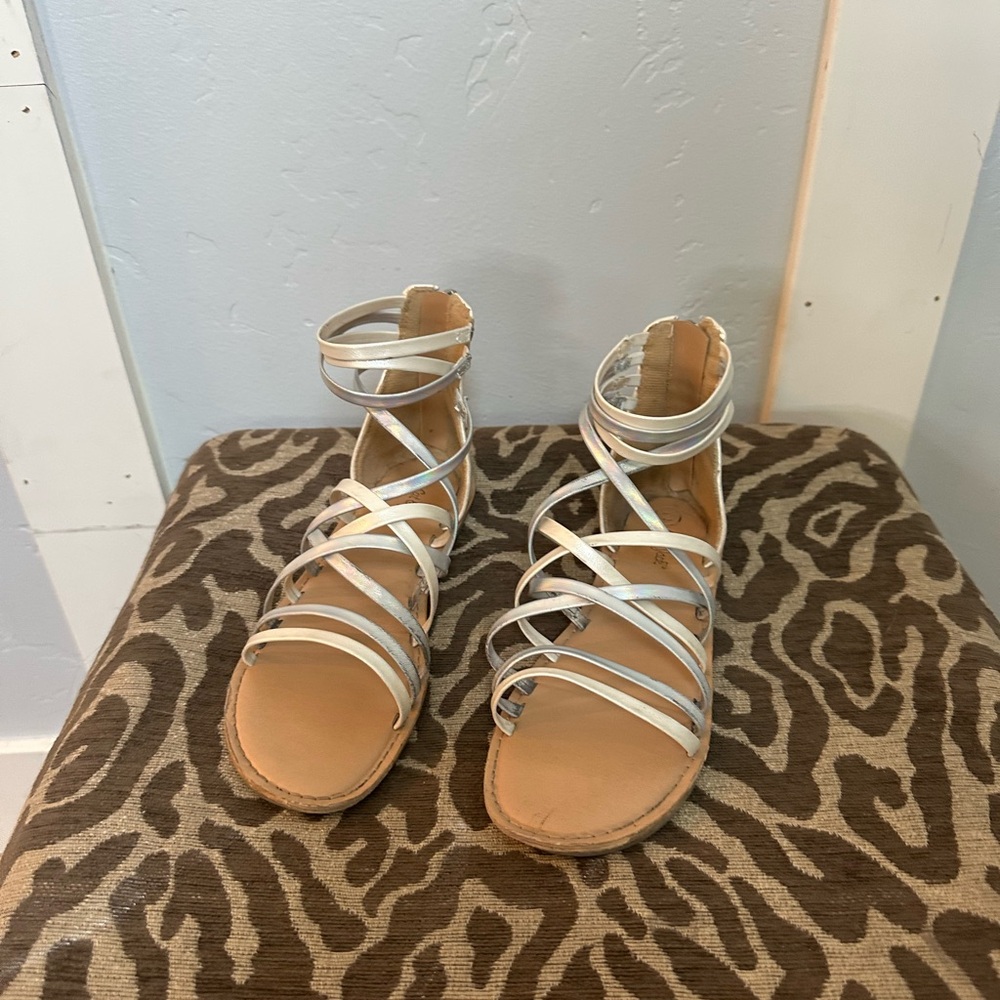 Kids Strappy White Sandals